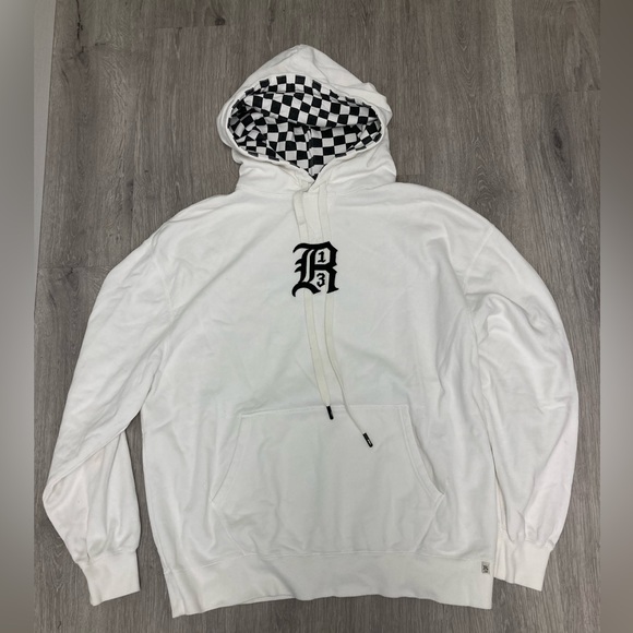 R13 logo hoodie. Color ecru. Size Large - Picture 3 of 8